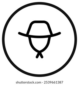 Editable brim hat vector icon. Outdoor, fashion, headwear. Part of a big icon set family. Perfect for web and app interfaces, presentations, infographics, etc