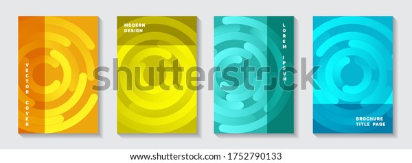 Editable Brochure Covers Collection Simple Flyer Stock Vector Royalty Free