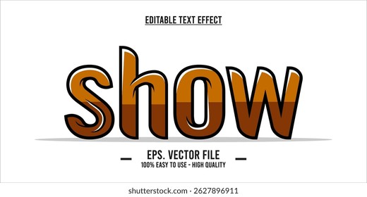 Editable Brown Text Effect – Elegant Chocolate Style Typography Vector