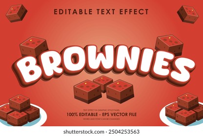 Efecto de texto de Brownies editable con ilustración de Brownies