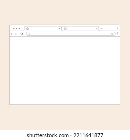 Editable browser wireframe with address bar and navigation tabs ready for ux and ui projects.