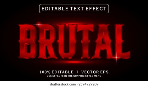 editable brutal 3d vector text effect with modern style design