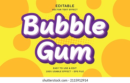 editable bubble gum vector text effect with modern style design usable for logo or company campaign 