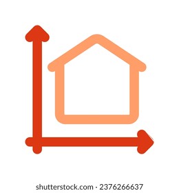 Editable building area, size vector icon. Property, real estate, construction, mortgage, interiors. Part of a big icon set family. Perfect for web and app interfaces, presentations, infographics, etc
