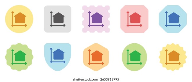 Editable building area, size vector icon. Property, real estate, construction, mortgage, interiors. Part of a big icon set family. Perfect for web and app interfaces, presentations, infographics, etc