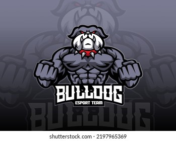 Bearbeitbare Logo-Vorlage für Bulldog-Maskottchen