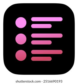 Editable bullet list vector icon. Part of a big icon set family. Perfect for web and app interfaces, presentations, infographics, etc