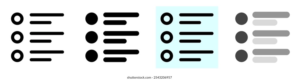 Editable bullet list vector icon. Part of a big icon set family. Perfect for web and app interfaces, presentations, infographics, etc