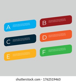 Editable bullet point triangle abcdef vector coloring baner text