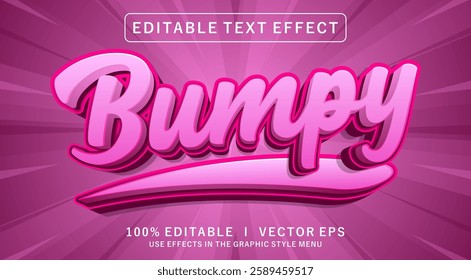 editable bumpy 3d vector text effect with modern style design