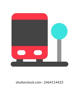 Parada de autobús editable, zona de aparcamiento icono de Vector. Parte de una gran familia de iconos. Perfecto para interfaces de Web y App, presentaciones, infografías, etc