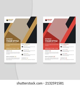Editable Business Barbershop flyer template with poster Design, barbershop square flyer with creative beauty salon hair cutting business template