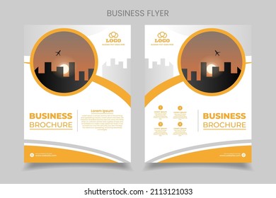 Editable business brochure template layout design. For flyer, pamphlet, brochure, booklet, cover design layout with space for image, vector illustration template.