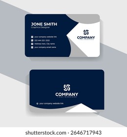Editable Business Card Design with Flat Style for Office Staff