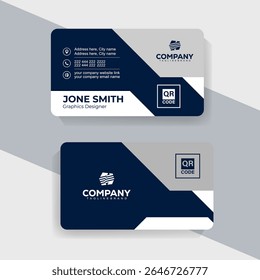 Editable Business Card Design with Flat Style for Office Staff
