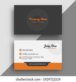 Editable Business Card Design With Front And Back View.