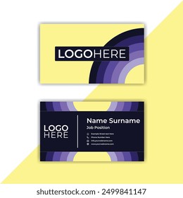  Editable Business Card Or Horizontal Template In Front And Back View. 