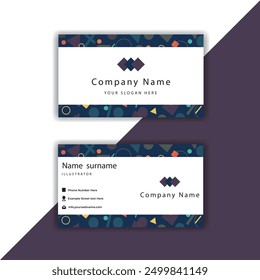  Editable Business Card Or Horizontal Template In Front And Back View. 