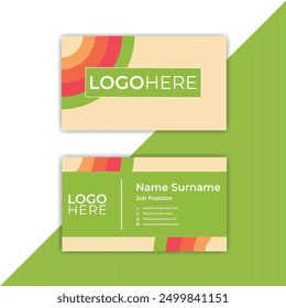  Editable Business Card Or Horizontal Template In Front And Back View. 