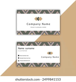  Editable Business Card Or Horizontal Template In Front And Back View. 