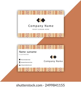  Editable Business Card Or Horizontal Template In Front And Back View. 