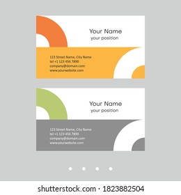 Editable business card template. Abstract geometric style and two attractive color schemes - just replace the example text with your personal data.