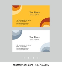 Editable business card template. Abstract geometric style and two attractive color schemes - just replace the example text with your personal data.
