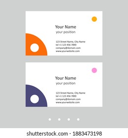 Editable Business Card Template. Abstract Geometric Style And Two Attractive Color Schemes - Just Replace The Example Text With Your Personal Data.