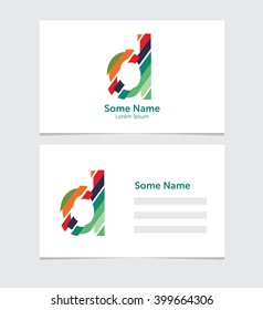 Editable business card template with illustration of vector d letter logo