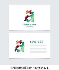 Editable business card template with illustration of vector a letter logo