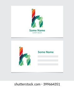 Editable business card template with illustration of vector h letter logo