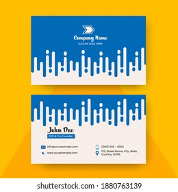 Editable Business Card Template Layout In Blue And White Color.