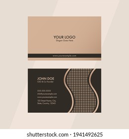 Editable Business Card Template Layout In Brown And Dark Gray Color.