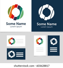 Editable business card template with O letter logo.Vector illustration.EPS10.
