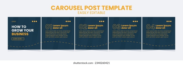 Editable Business carousel post for social media use. Instagram carousel post template for business.