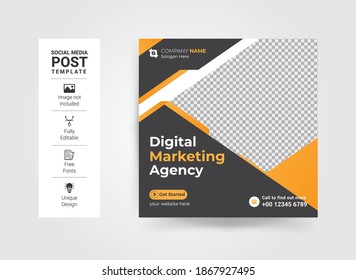 Editable Business Corporate Social media post Design template. Creative and modern web ads banner, square banner, promotional social ads design.
