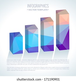 Gráfico de diagrama de infográfico de negócios editável com padrão colorido de triângulo brilhante