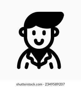 Editable business person with side comb hair avatar vector icon. User, profile, identity, persona. Part of a big icon set family. Perfect for web and app interfaces, presentations, infographics, etc