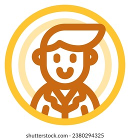 Editable business person with side comb hair avatar vector icon. User, profile, identity, persona. Part of a big icon set family. Perfect for web and app interfaces, presentations, infographics, etc