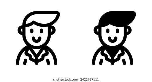 Editable business person with side comb hair avatar vector icon. User, profile, identity, persona. Part of a big icon set family. Perfect for web and app interfaces, presentations, infographics, etc