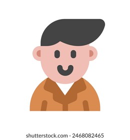 Editable business person with side comb hair avatar vector icon. User, profile, identity, persona. Part of a big icon set family. Perfect for web and app interfaces, presentations, infographics, etc