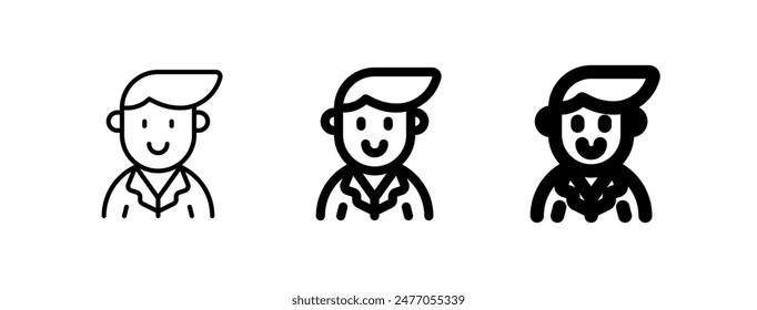 Editable business person with side comb hair avatar vector icon. User, profile, identity, persona. Part of a big icon set family. Perfect for web and app interfaces, presentations, infographics, etc