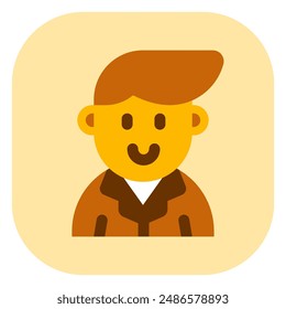 Editable business person with side comb hair avatar vector icon. User, profile, identity, persona. Part of a big icon set family. Perfect for web and app interfaces, presentations, infographics, etc