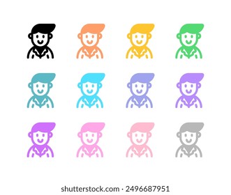 Editable business person with side comb hair avatar vector icon. User, profile, identity, persona. Part of a big icon set family. Perfect for web and app interfaces, presentations, infographics, etc