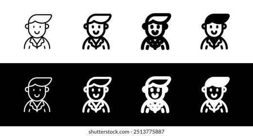 Editable business person with side comb hair avatar vector icon. User, profile, identity, persona. Part of a big icon set family. Perfect for web and app interfaces, presentations, infographics, etc