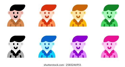 Editable business person with side comb hair avatar vector icon. User, profile, identity, persona. Part of a big icon set family. Perfect for web and app interfaces, presentations, infographics, etc