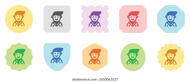 Editable business person with side comb hair avatar vector icon. User, profile, identity, persona. Part of a big icon set family. Perfect for web and app interfaces, presentations, infographics, etc