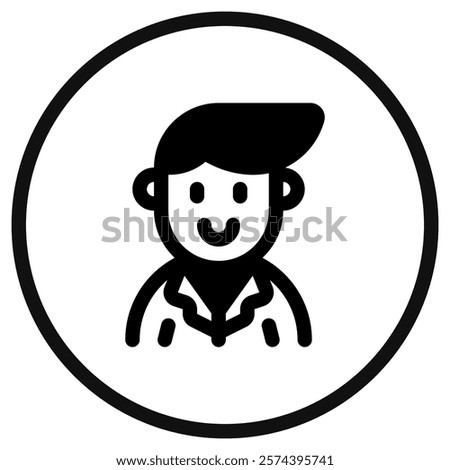 Editable business person with side comb hair avatar vector icon. User, profile, identity, persona. Part of a big icon set family. Perfect for web and app interfaces, presentations, infographics, etc