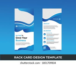 Editable business rack card design template. Corporate dl flyer design. 