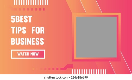 Editable Business Tips Video Thumbnail, Free Vector Banner Template
